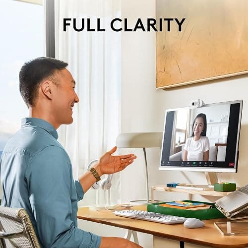 Logitech Brio 100 Full HD 1080p Webcam for Meetings, Streaming, Desktop, Laptop, PC - Built-in Mic, Shutter, Works with Zoom, Microsoft Teams, Nintendo Switch 2’s New GameChat Mode-Off -White thumbnail 2