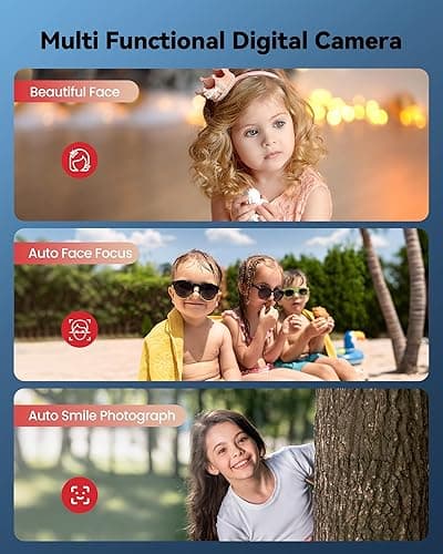 Digital Camera for Kids: Pink Camera for Teens - Christmas Birthday Gifts for Girls 8-10 - 16X Zoom Shoot Camera for Ages 8-13 - Compact Camera for 6 7 8 9 10 Years Old- Toys for Kid Children Toddler thumbnail 8