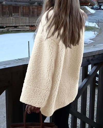 PRETTYGARDEN Women's 2025 Winter Coats Long Sleeve Button up Fuzzy Sherpa Fleece Jackets Outerwear Fall Fashion Clothes thumbnail 6