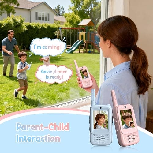 Rush Deer Video Walkie Talkies for Kids, 2 Pack Rechargeable Video Intercom Kids Walkies Talkies with HD Camera & Voice, Indoor Outdoor Games,Camping, Hiking for Boys Girls 3-14,Blue/Pink thumbnail 5