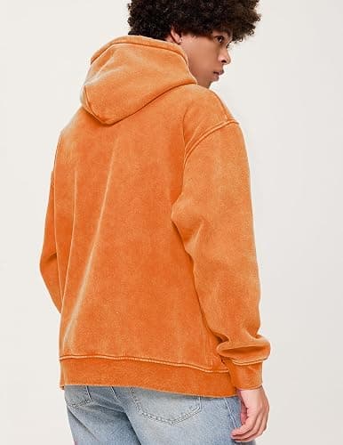 Aelfric Eden Hoodies Mens Acid Wash Hoodie Oversized Vintage Heavyweight Cotton Fleece Hooded Pullover Sweatshirt thumbnail 3