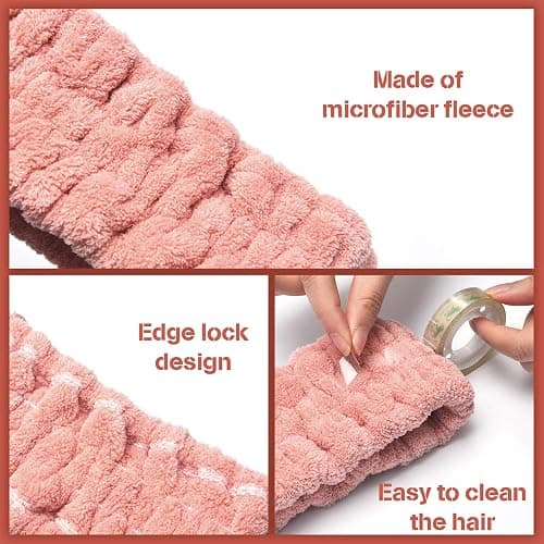 Chuangdi 3 Pieces Spa Headband for Women Facial Makeup Headband Soft Terry Cloth Hairband for Washing Face Mask Spa Shower Gifts(Dark Pink, Dark Blue, Milky-White) thumbnail 4