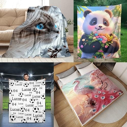 Aizza Beata Custom Blanket with Your Own Design Text Logo Picture - Personalized Throw Blankets Business Team Company Colleague Coworker Appreciation Gifts for Women Men (Fully Customized Blanket) thumbnail 7