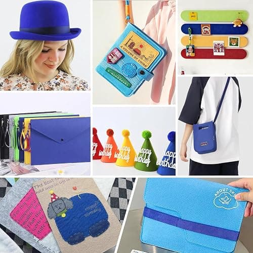 MITINU 13 Pcs 8"x35" Large Stiff Felt Fabric Sheets, 1.2mm Thick Nonwoven Felt for DIY Crafts, Patchwork, Sewing & Home Decoration Projects (Blue Themed Colorful Series) thumbnail 7