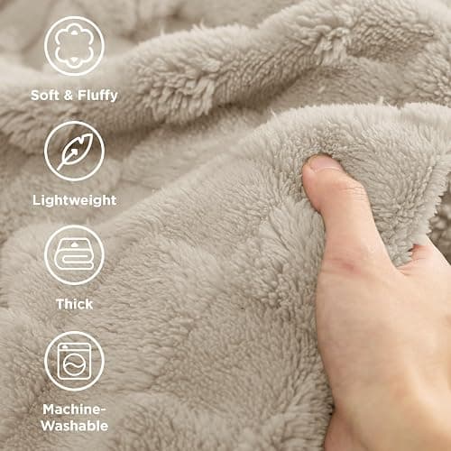 Bedsure GentleSoft Light Brown Throw Blanket for Couch - Super Soft Cozy Blankets Gifts for Women Men Girls, Cute Small Fleece Throws for Bedroom Home Decor, 50x70 Inches thumbnail 4