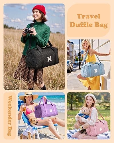Elilier Christmas Gifts for Women Teen Girls, Travel Duffle Bag: Personalized Weekender Dance Cheer bag Sports for Girl, Gymnastics Bags, Stocking Stuffers Birthday Gifts for Women Girls Kids Teens thumbnail 5