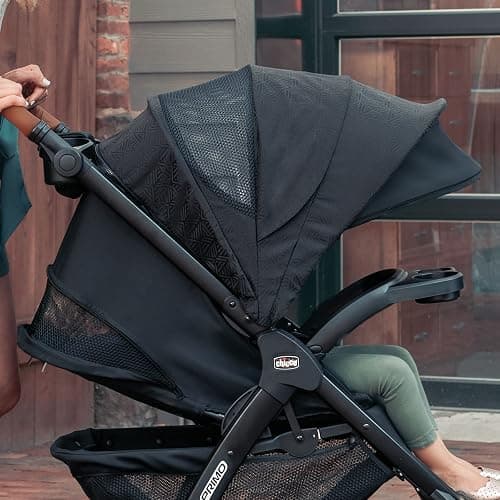 Chicco Bravo Primo 3-in-1 Trio Travel System, Bravo Primo Quick-Fold Stroller with KeyFit 35 Zip Infant Car Seat and Base, Springhill/Black thumbnail 7