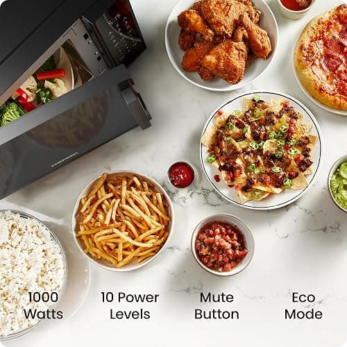 Chefman Countertop Microwave Oven 1.1 Cu. Ft., 1000 Watts with 10 Power Levels, 6 Cooking Presets with One-Touch Express Cook, Eco Mode, Child Safety Lock, & Mute Button - Black thumbnail 2