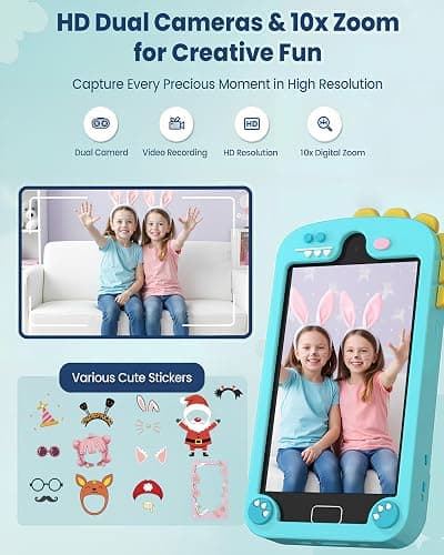 Kids Phone - Toddler Boy Dinosaur Toys for Age 3-12, Christmas Birthday Gifts for Boys, 4.0" Touchscreen Kids Smart Phone with Dual Cameras, Games, Music Player, 32GB, Toddler Learning Toys Cell Phone thumbnail 5