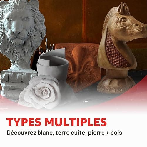 DAS pâte à modeler 1 kg couleur blanc | Prend en charge l'apprentissage en classe, l'artisanat et les activités créatives thumbnail 7