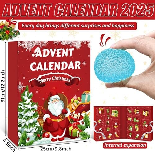 Advent Calendar 2026, 24 Days of Christmas Countdown Calendar | Including 24 Kawaii Squishies Toys, Surprises Sensory Fidget Toys for Kids & Adult, Christmas Party Favors Squeeze Gift thumbnail 2