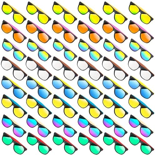 Sunglasses Bulk for Party favors, 48 Pack Neon Plastic Sunglasses with UV400 Protection, Great Gift for Birthday Supplies, Graduation, Summer Pool Beach Party favors, Goody Bag Filler for Boys Girls thumbnail 6