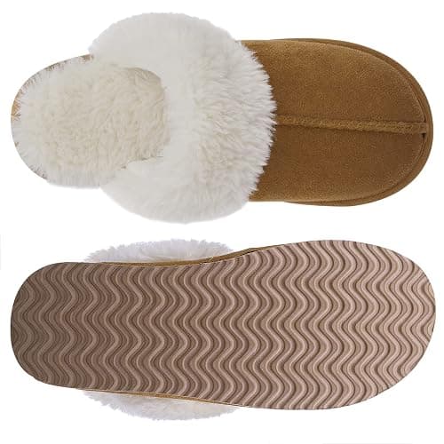 Litfun Women's Fuzzy Memory Foam Slippers Fluffy Winter House Shoes Indoor and Outdoor thumbnail 5