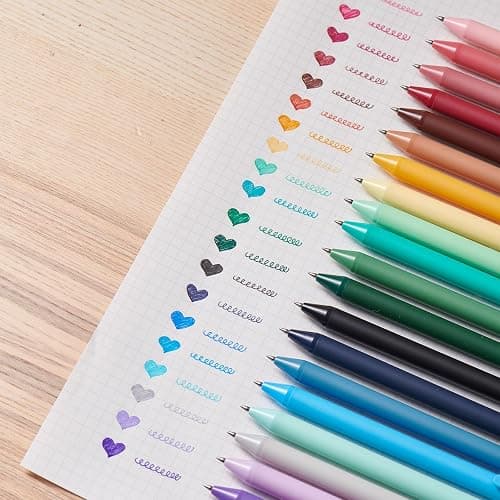 Kaco Gel Pens 20 Assorted Color Ink 0.5mm Fine Point, Cute Stationery Journaling Note Taking Pens Retractable Office Supplies thumbnail 6