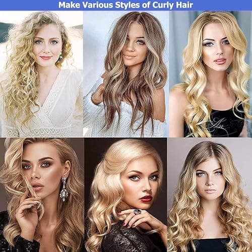 Lockenwickler locken Set 24 Stücke, Große Locken Curlers Ohne Hitze Selbsthaftend Haftwickler, Groß Hitzefreie Haarwickler Hair Rollers mit 12 Stücke Entenschnabelclips für lange mittlere kleine Haar thumbnail 7