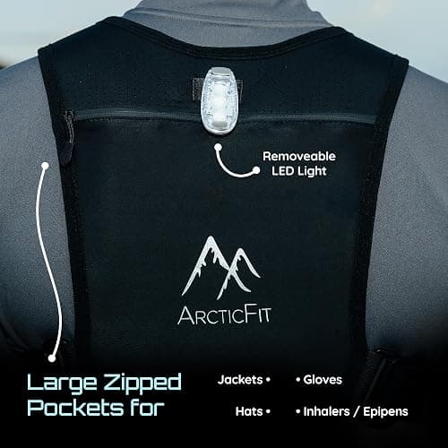 ArcticFit LED Running Vest - Adjustable Unisex Reflective Vest with Phone Holder and Storage - Lightweight and Durable Running Backpack Alternative - Hydration Vest thumbnail 7