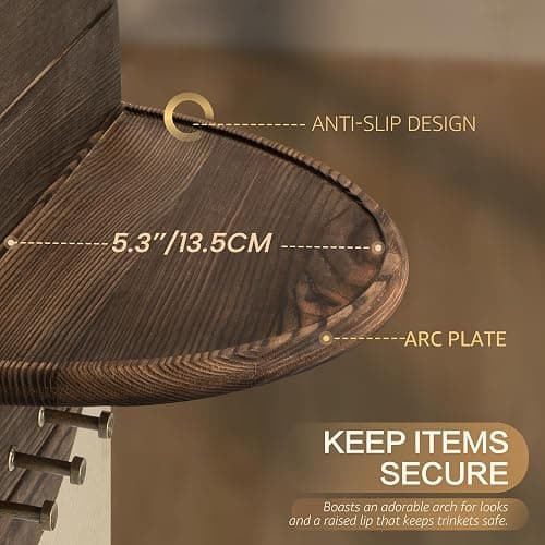 Rebee Vision Pine Wood Key Holder Wall Mount – Rustic Wooden Key Hooks for Wall with Shelf – Decorative Mail Organizer, Coat Rack & Dog Leash Holder for Home Decor, Entryway and Living Room (Brown) thumbnail 5