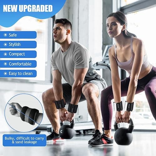 BECOJADDE Ankle Weights Set of 2 (1 lb/2 lb Each) for Women Men Adjustable Wrist Bracelet for Home Gym Weighted Bangles Wristbands Leg Arm Weights for Walking Swimming Running Pilates Yoga Gym thumbnail 3