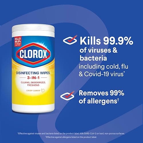 Clorox Disinfecting Wipes Cleaning Variety Pack, 75 Count, 3 Pack | Cleans, Deodorizes and Freshens, Kills 99.9 Percent of Viruses and Bacteria, Bleach Free, Crisp Lemon and Fresh Scent thumbnail 6