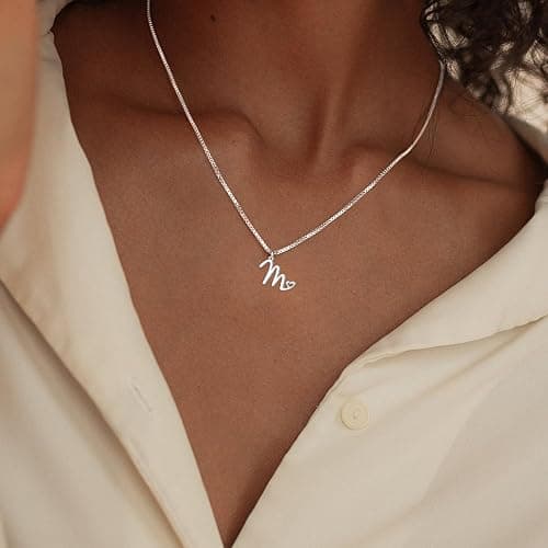 TITUTHIA Initial Necklaces for Women Trendy, Dainty Silver Letter Necklace Cute Pendant Choker Name Necklace Personalized Costume Monogram Silver Jewelry Necklace for Women Valentines Gifts thumbnail 2