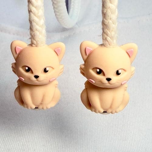 HOODIE CHARMS® Happy Cat Hoodie Charms – for Hoodie Drawstrings, Joggers & Shoelaces – Soft, Washable & Noise-Free – Includes 2 Charms, 2 Metal Claws thumbnail 8
