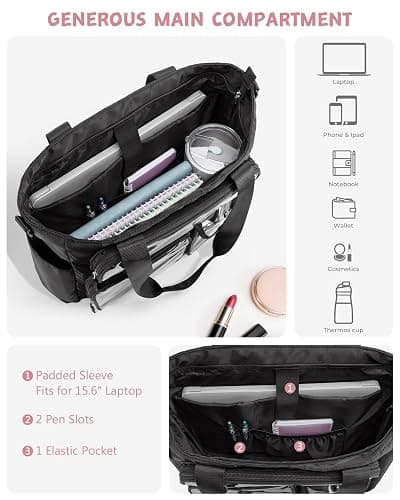 Prokva Large Ita Bag, Kawaii Pin Display Ita Tote Bag for Anime Kpop Fans | Ita Tote Bag with 3 Pin Display Pockets & 2 Inserts, Fits 15.6” Laptop, Kawaii Gift for Anime Kpop Fans Concert Cosplay thumbnail 3