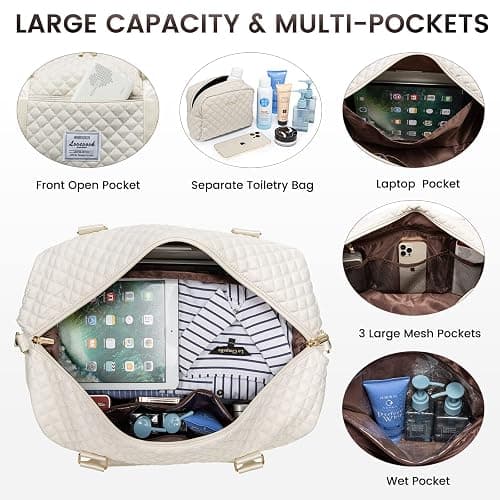 LOVEVOOK Travel Duffle Bag,Weekender Bags for Women with Shoe Compartment，Carry on Overnight Bag with Toiletry Bag,Gym Duffel Bag with Wet Pocket, Hospital Bags for Labor and Delivery thumbnail 3
