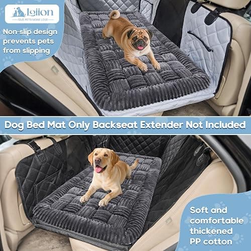 Dog Car Bed Mat, Non-Slip Backseat Extender Pet Blanket, Plaid Dog Bed for SUVs, Sedans & Trucks, Chew-Resistant Travel Pad for Dogs, Easy Clean & Scratch-Proof & Comfort (50"×24.6") Gray thumbnail 2