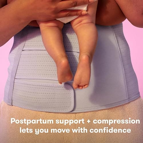Frida Mom Belly Binder, Postpartum Essentials for Natural and C-Section Recovery, Adjustable Compression Wrap, After Birth Brace, Abdominal Band, 9" High thumbnail 2