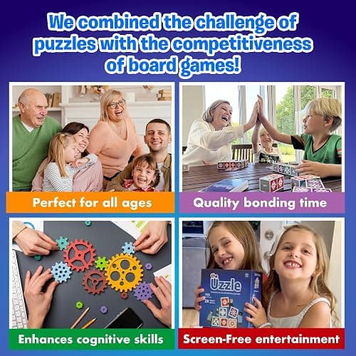 Uzzle 3.0 Family Board Game – Strategy Game for Kids & Adults – Fast-Paced Block Puzzle Games for 1–4 Players – Perfect for Family Nights & Parties (Ages 4+) thumbnail 3