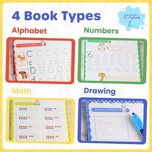 Magic Grooved Writing Practice for Kids – Reusable Grooved Handwriting Workbooks for Kids Workbook Ages 3-5, 6-8 & 8-10, Disappearing Ink & Carry Bag Letter Tracing Book, Alphabet Writing Practice Kit thumbnail 3