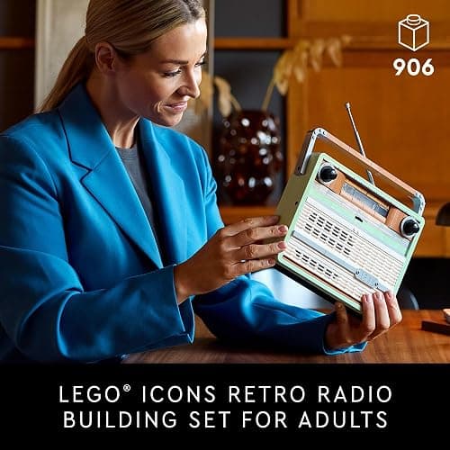 LEGO Icons Retro Radio Building Set for Adults - Home Decor for Bedroom or Desk for Vintage Aesthetic with Sound Effects & Smart Phone Integration - Birthday Gifts for Men & Women - 10334 thumbnail 2