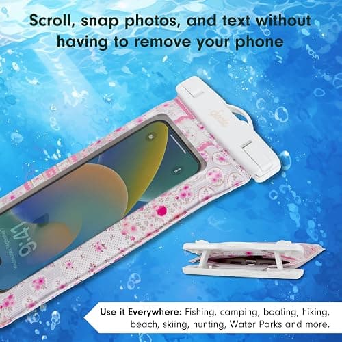 Sonix Waterproof Phone Pouch - Floating Phone Case Dry Bag w/Crossbody Lanyard - Beach Cruise Travel Essentials - Compatible w/All Devices, Touchscreen Friendly | Patchwork Cottage thumbnail 7