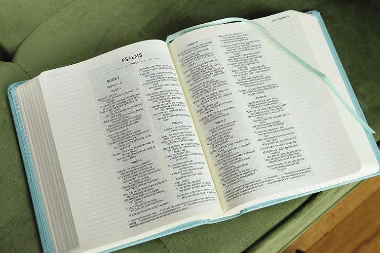 NIV, Journal the Word Bible (Perfect for Note-Taking), Double-Column, Cloth over Board, Teal, Red Letter, Comfort Print: Reflect, Take Notes, or Create Art Next to Your Favorite Verses thumbnail 5