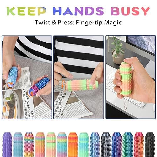 2PCS Little Ouchies Fidget, Pocket Mini Fidget Toy for Adults, Pain Stim Fidget, 3D Printed Stim Sensory Keychain Toys for Adults, Gifts for Adult with Autism ADHD Anxiety Stress Relief thumbnail 4
