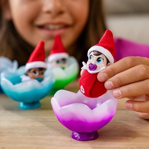 The Elf on the Shelf Frost Pips Mini Blooms Elf Baby Girl with Blue Eyes - Includes Frost Flower Cradle - for Ages 3 Years and Above thumbnail 2