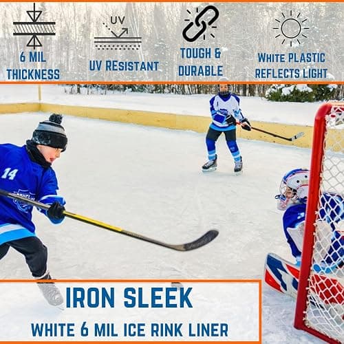 Iron Sleek - White Plastic Ice Rink Liner - 6 Mil - Backyard Ice Rink Kit Liner, Ice Skating Rink for Backyard, Ice Rink Liner for Backyard thumbnail 2