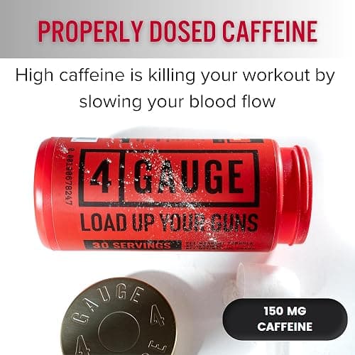 4 Gauge Natural Preworkout Without The Jitters | 30 Servings | Nitric Oxide Booster | L-Citrullline, L-Carnitine, Creatine | No Artificial Ingredients | Frozen Lemonade thumbnail 8