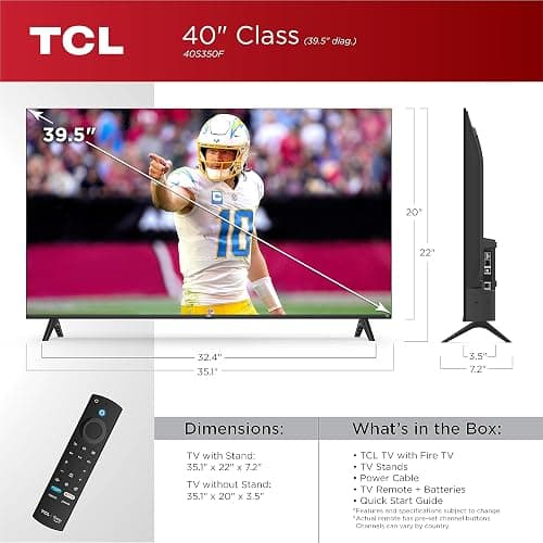 TCL 40-Inch Class S3 1080p LED Smart TV with Fire TV (40S350F, 2023 Model), Alexa Built-in, Apple AirPlay Compatibility, Streaming FHD Television,Black thumbnail 4