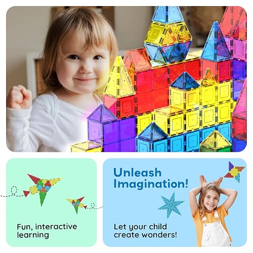 PicassoTiles 100 Piece Set 100pcs Magnet Building Tiles Clear Magnetic 3D Blocks Construction Playboards, Creativity Beyond Imagination, Inspirational, Recreational, Educational Conventional thumbnail 8
