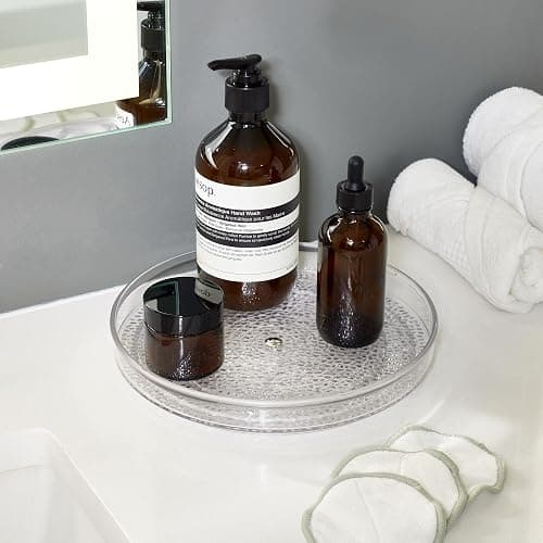 iDesign The Rain Collection Lazy Susan Turntable Organizer, 9" x 9" x 1.5", Clear thumbnail 2
