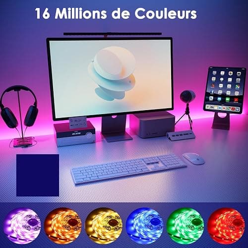 HOVVIDA Ruban LED 20M, 30 LED/Mètre, 2x10M, 24V RVB Bande LED, 600 LED, APP et Télécommande, Synchronisation de la Musique, Mode Minuterie, pour Chambre, Salle de Jeux, Fête, Festival thumbnail 6