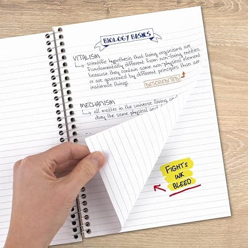 Five Star Spiral Notebook, 2 Subject, College Ruled Paper, 6" x 9.5", 80 Sheets, Blue (840029CG1) thumbnail 5