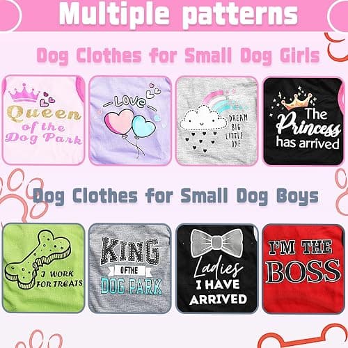 4 Pieces Chihuahua Clothes Dog Clothes for Small Dogs Girl Puppy Shirts for Yorkie Soft Cute Pattern Dog Shirt Pet Cat Clothing Pink (XX-Small) thumbnail 4