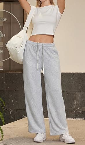 JEKAOYI Womens Sweatpants Wide Leg Drawstring Workout Casual Baggy Pants High Waist with Pockets thumbnail 2
