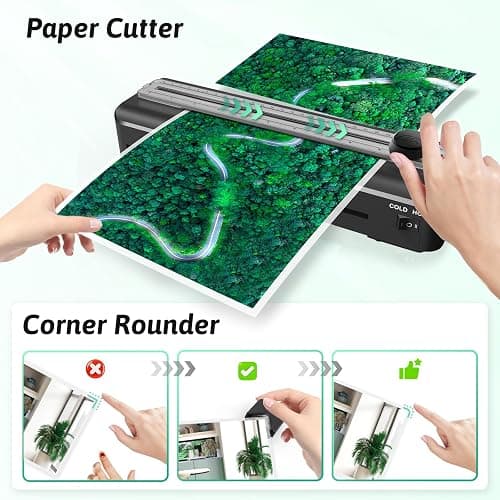 Laminator Machine 9 Inch Laminating Machine - A4 Cold Thermal Laminator Machine with Laminating Sheets, 8.5 x11 Personal Laminators for Teachers 90s Warm up, A4/A5/A6 Laminators for School Home thumbnail 7