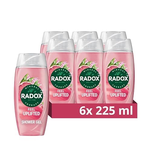 Radox Mineral Therapy Feel Uplifted Body Wash shower gel with a grapefruit & ginger fragrance for an uplifting shower experience 6x 225 ml - 225 ml (Pack of 6) - Image 1