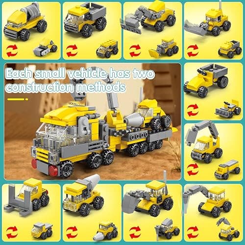 Sawaruita 30Pack Mini Cars Building Blocks Party Favors for Kids - Small Fire Truck,City Police Car,Construction Vehicle for Birthday Goodies Bag Filling, Classroom Prizes for Boys 6-12 thumbnail 8