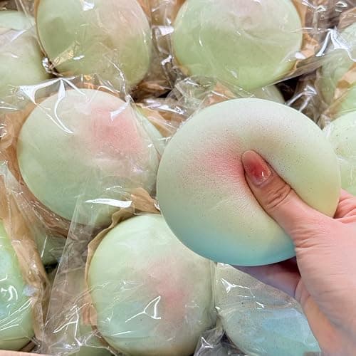Cheese Slow Rising Squishy Toy, Soft Foam Stress Relief Squeeze, Sticky Food Squishies, Bread and Butter Squishy Style for Desk Decor or Gift (Green) thumbnail 3