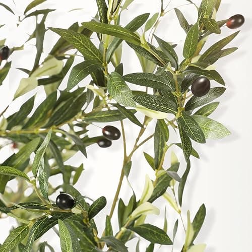 LYERSE 8ft Faux Olive Tree - Olive Trees Artificial Indoor with Large Olive Branches and Lifelike Olive - Artificial Olive Tree for Home Office House Living Room Decor thumbnail 4